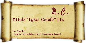 Mihályka Cecília névjegykártya